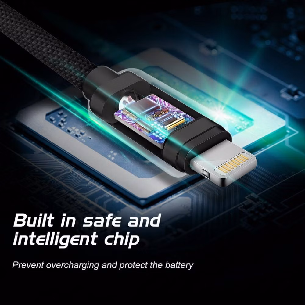 Swissten Datový kabel Textile USB-C / Lightning 0,5 m černý