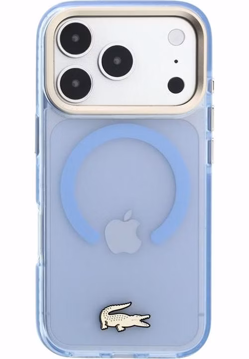 Lacoste PC/TPU Frosted Finish Gold Logo MagSafe kryt iPhone 18 Pro Max modrý