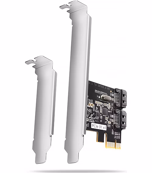 AXAGON PCES-SJ2 Dvoukanálový SATA III PCI-Express řadič se dvěma interními SATA porty. Standard &amp; Low profile