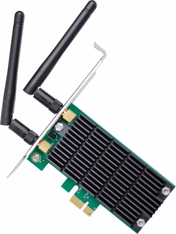 AC1200 Dual Band Wi-Fi PCI Express Adapter SPEED: 867 Mbps at 5 GHz + 300 Mbps at 2.4 GHz SPEC: 2× High Gain External An