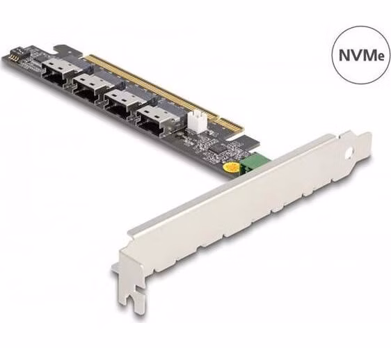 Delock Karta PCI Express x16 na 4 x interní SFF-8654 4i NVMe - rozvětvení