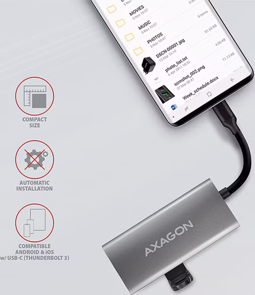 AXAGON hub USB-C SUPERSPEED / HMC-4G2 / USB 3.2 Gen2 / 2x USB-C / 2x USB-A / 10GB/s / 0,13m