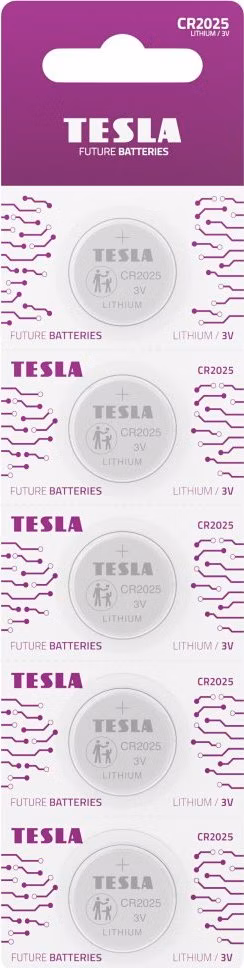 TESLA lithiová baterie CR2025, blister, 5 ks