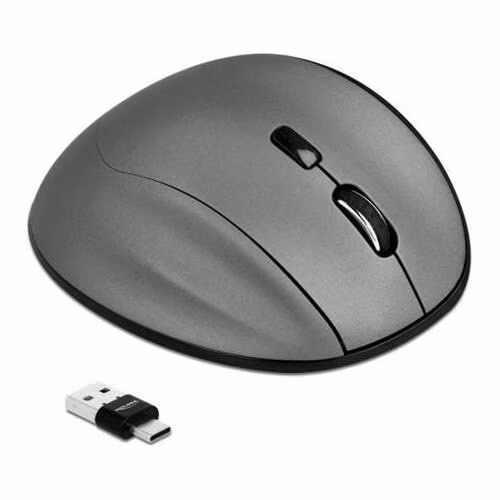 Delock Ergonomická optická pětitlačítková myš 3 v 1, USB Typu-A / Type-C™ 2,4 GHz a Bluetooth