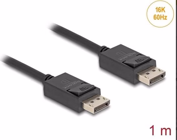 Delock DisplayPort kabel 16K 60 Hz 80 Gbps 1 m