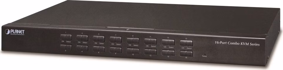 Planet KVM-210-16 přepínač 16 portů, hot-keys, OSD, 2x USB