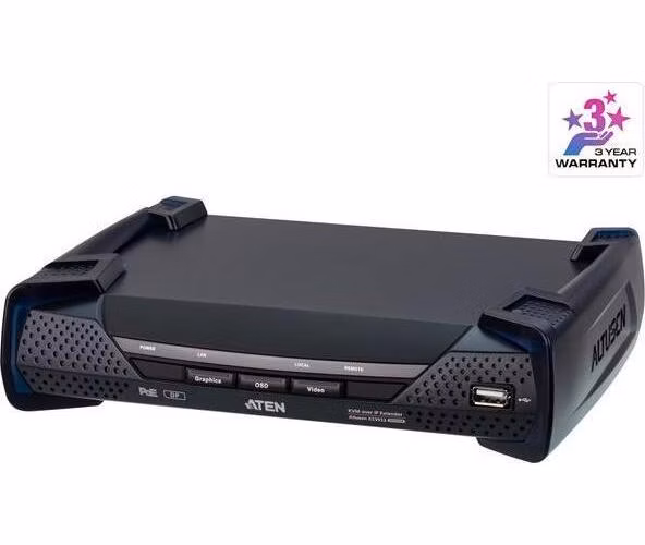 ATEN KE9952R 4K DisplayPort Single Display KVM over IP Extender with PoE (Receiver)
