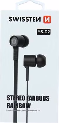 SWISSTEN SLUCHÁTKA EARBUDS RAINBOW YS-D2 ČERNÉ