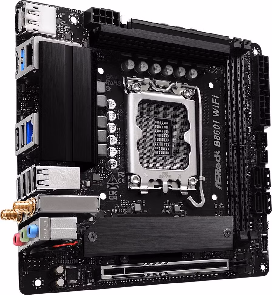 ASRock B860I WiFi /  Intel B860 / LGA1851 / 2x DDR5 / 2x M.2 / HDMI / DP / USB-C / WiFi / Mini-ITX