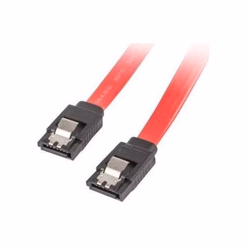 LANBERG SATA III datový kabel (6GB/S) F / F 50cm, kovová západka, červený