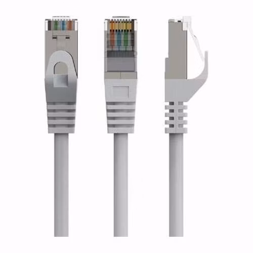 GEMBIRD PP6A-LSZHCU-15M – S/FTP Cat. 6A LSZH propojovací kabel, šedý, 15 m