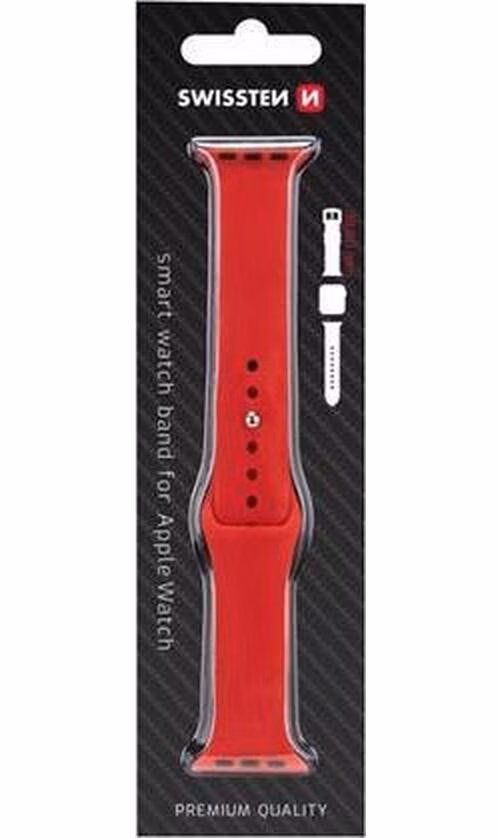 Swissten řemínek pro apple watch silikonový 38 / 40 / 41 mm červený