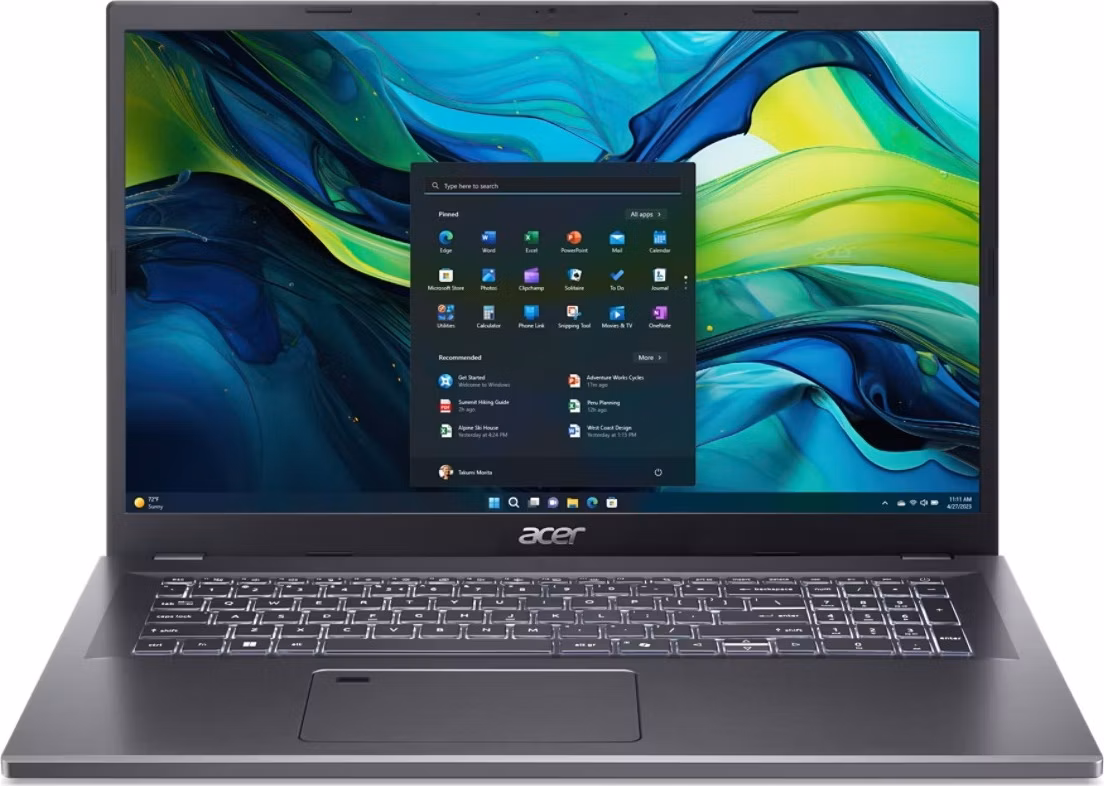 Acer Aspire 17/A17-51M-97MM/9-270H/17,3"/FHD/16GB/512GB/Intel int/W11H/Gray/2R