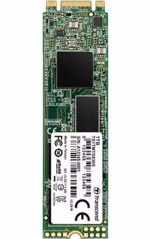 TRANSCEND MTS830S 1TB SSD disk M.2, 2280 SATA III 6Gb/s (3D TLC), 560MB/s R, 500MB/s W