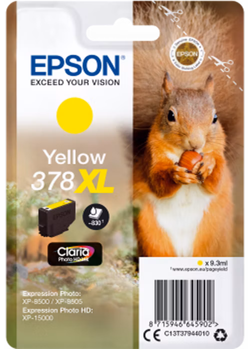 Epson Singlepack Yellow 378 XL Claria Photo HD Ink