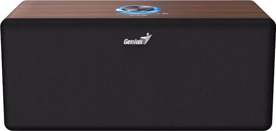 Genius SP-HF505BT, Reproduktor, 20W, Bluetooth 5.3, AUX vstup, sluchátkový výstup, ovládání hlasitosti, tmavé dřevo