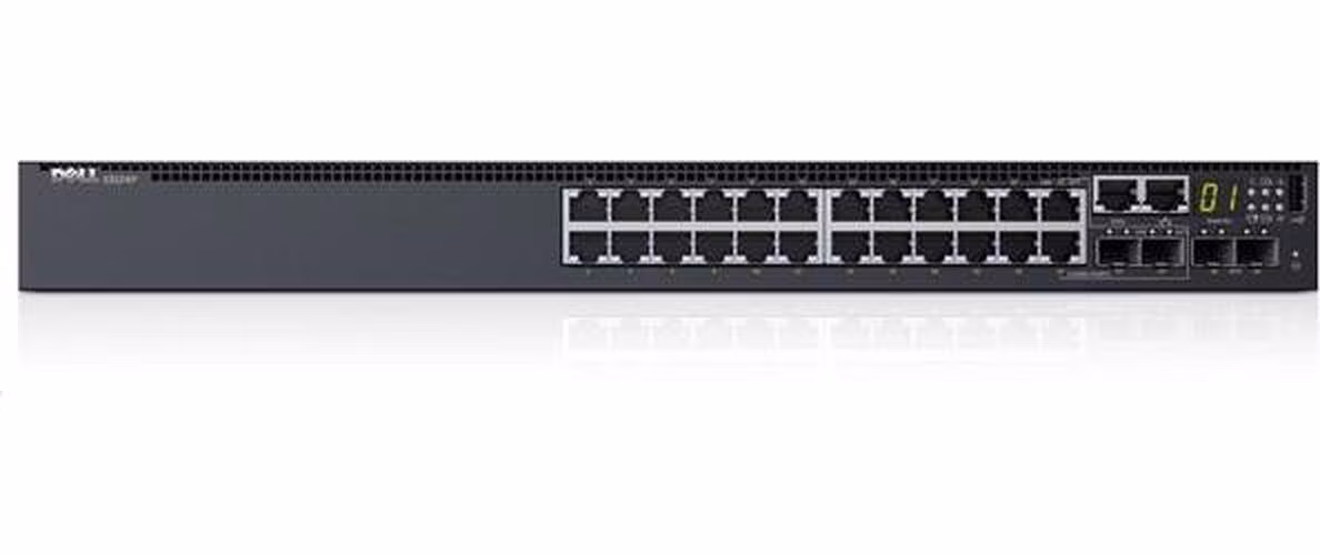 Dell Networking S3124 L3 24x 1GbE 2xCombo 2x 10GbE SFP+ fixed ports Stacking IO to PSU airflow 1x AC PSU
