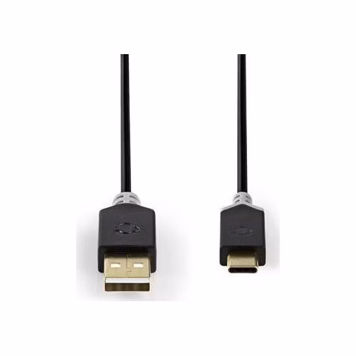 Nedis CCBW60600AT10 - USB 2.0 kabel | Typ-C Zástrčka - A Zástrčka | 1 m | Antracit