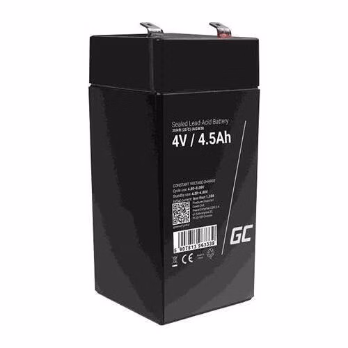 Green Cell AGM VRLA 4V 4.5Ah maintenance-free battery for the alarm system, cash register, toys