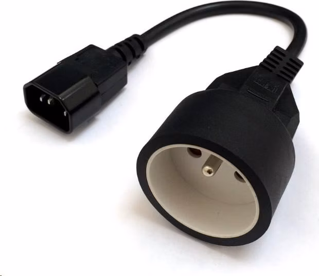 OEM Redukcia do UPS 230V 1 zásuvka / UPS. Dlzka kablu 23cm. (redukce CEE 7/5 na IEC320 C14