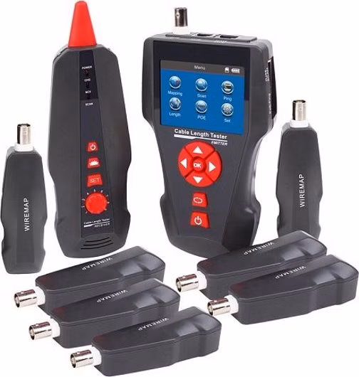 Tester káblov LAN TLCD88 s LCD displejom, koaxiálne káble, Cat3/Cat5E/Cat6, UTP/STP, USB, PoE, ping, sonda, 8x spätná slučka