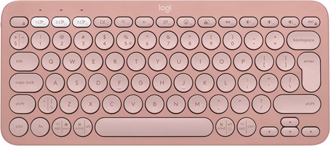 Logitech K380s Pebble Keys 2 - Bluetooth klávesnica - ružová - US