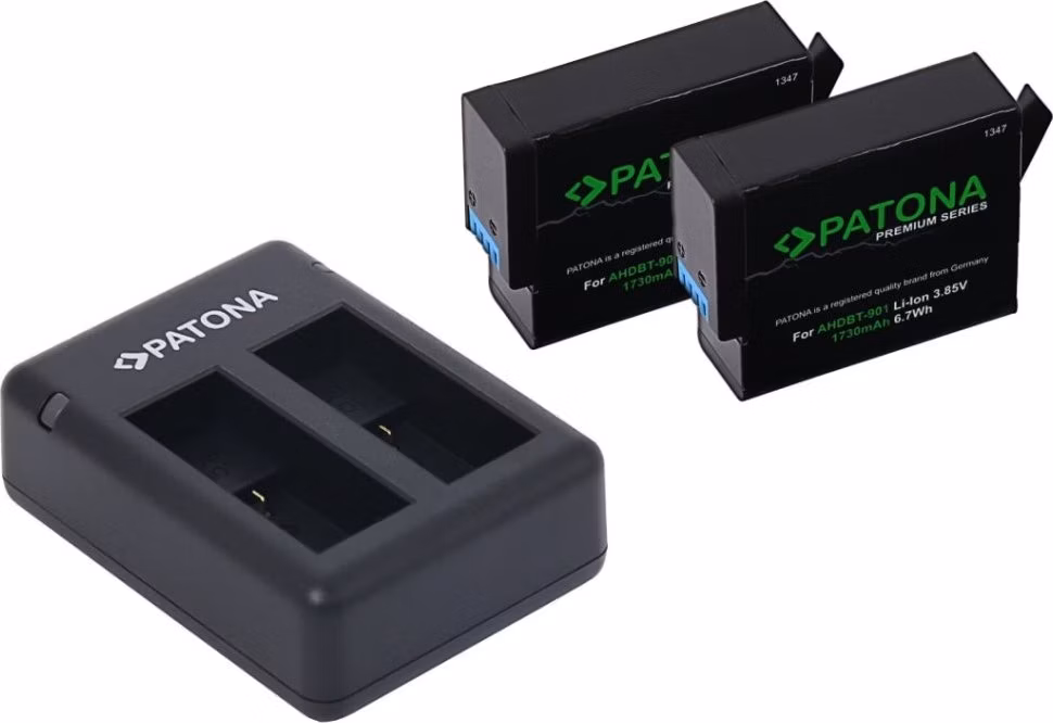 PATONA nabíječka pro digitální kameru Dual GoPro Hero 9/Hero 10/Hero 11/Hero 12/ 2x baterie 1730mAh