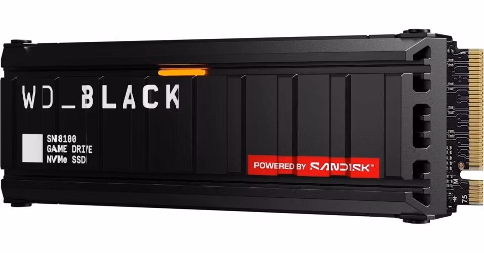 WD BLACK SSD NVMe 4TB PCIe SN8100 Powered by SanDisk, Gen5, (R:14900, W:14000MB/s), Chladič