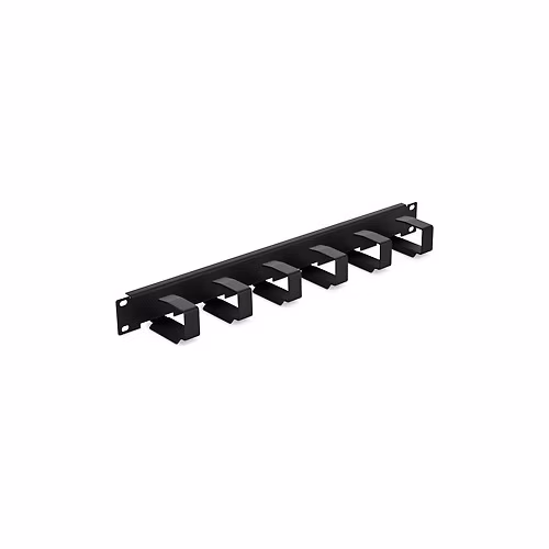 19" vyväzovací panel 1U 6x háčik 70x27mm sivý kov