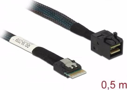 Delock Kabel Slim SAS SFF-8654 4i > Mini SAS HD SFF-8643 50 cm