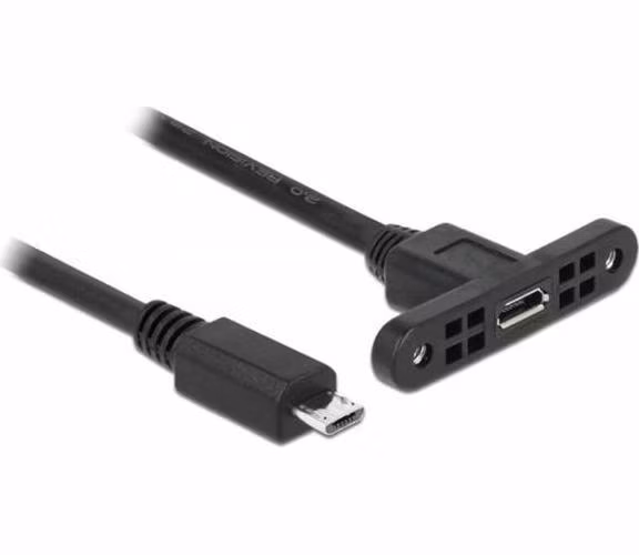 Delock Kabel USB 2.0 Micro-B samice montážní panel > USB 2.0 Micro-B samec 25 cm