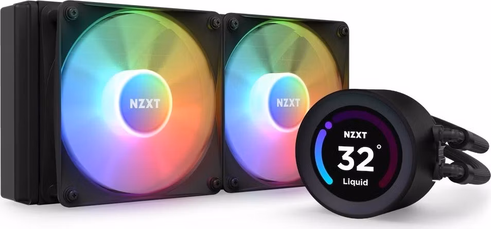 NZXT vodní chladič Kraken 240 ELITE RGB / 2x120mm RGB fan / 4-pin PWM / LCD disp. / 6 let