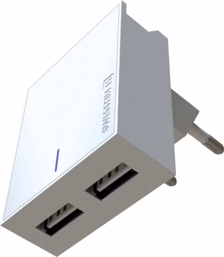 SWISSTEN SÍŤOVÝ ADAPTÉR SMART IC, CE 2x USB 3 A POWER BÍLÝ + DATOVÝ KABEL SWISSTEN USB / LIGHTNING 1,2 M BÍLÝ