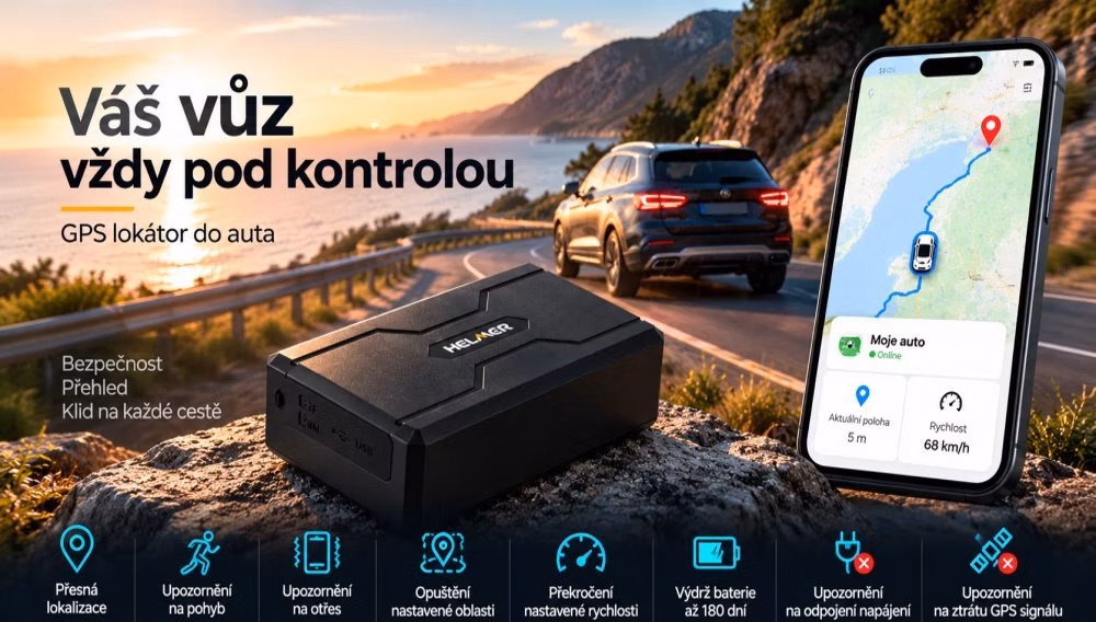 HELMER GPS lokátor LK 551 4G/ pro sledování a hlídání vozů, karavanů, lodí či přívěsů/ podpora 4G LTE i 2G