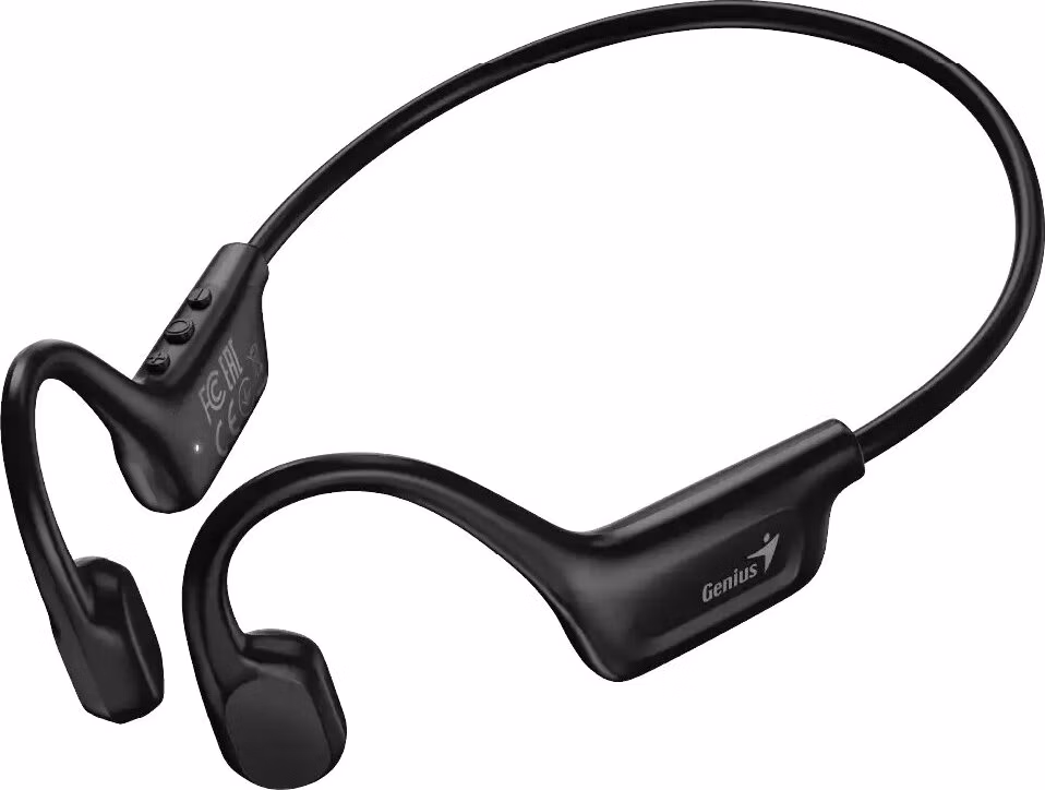 GENIUS bezdrátový headset HS-955BT/ sportovní/ přenos po kosti/ IPX7/ černý/ BT/ USB-C nabíjení