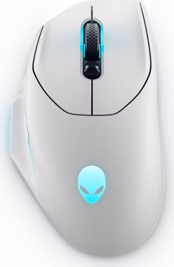 Dell Alienware 620M/Herní/Optická/Pro praváky/26 000 DPI/Drátová+bezdrátová/Bílá
