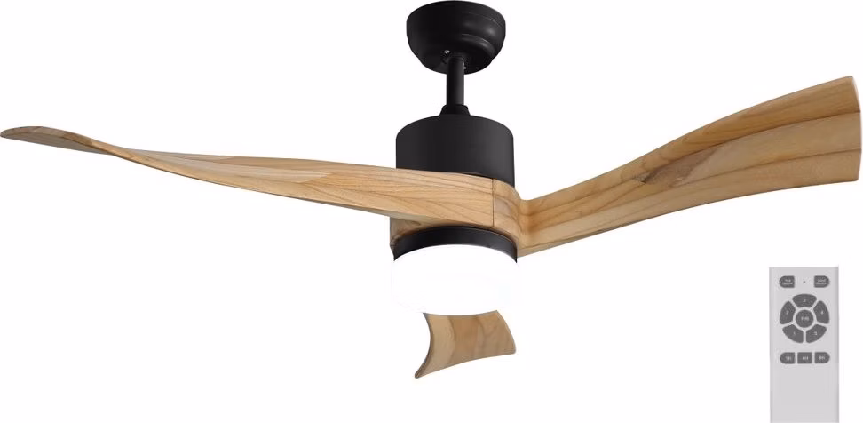 IMMAX NEO LITE SOFISTICADO SMART LED stropní svítidlo s ventilátorem Wi-Fi černé/dřevo, TUYA