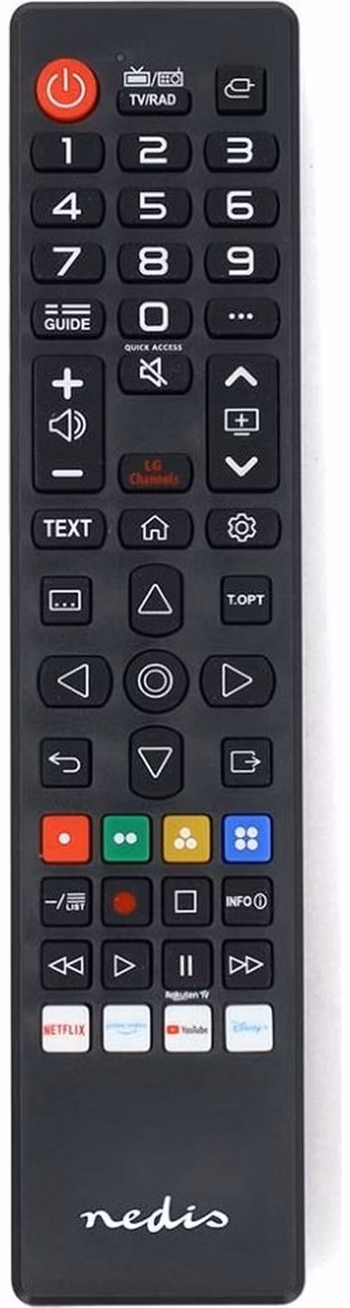 Nedis TVRC45LGBK - Náhradní Dálkový Ovladač | LG TV | Předprogramovaný | Černá