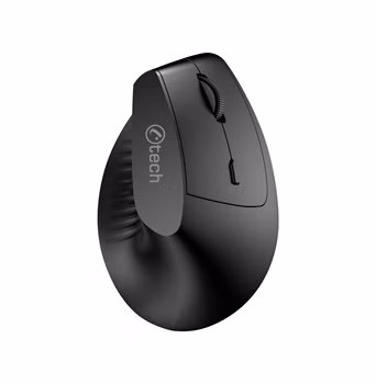C-TECH myš VEM-15, vertikální, Dual mode, bezdrátová, BT5.0 + 2,4GHz, 1600DPI, baterie 400 mAh, černá
