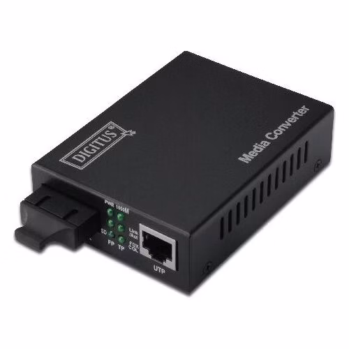 Digitus Media Converter, Singlemode 10/100/1000Base-T to 1000Base-LX, Incl. PSU SC connector, Up to 40km