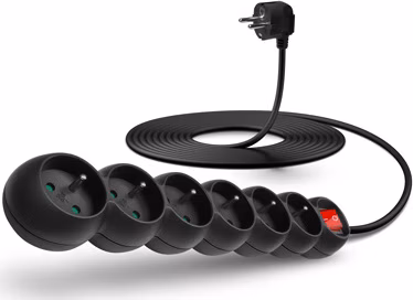 CONNECT IT prodlužovací kabel 230 V, 6 zásuvek, 5 m, s vypínačem (černý)