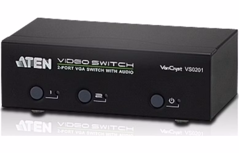 ATEN VS0201-AT-G 2 PORT VGA Switch with Audio W/EU ADP