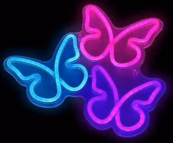 2Kids Toys LED NEON LIGHT lampička Motýli