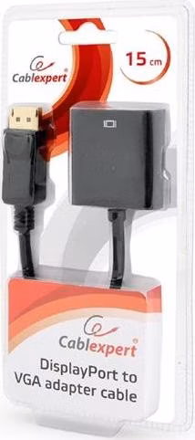 Gembird adaptér DisplayPort (M) na VGA (F), 0.15 m kábel, čierny, blister