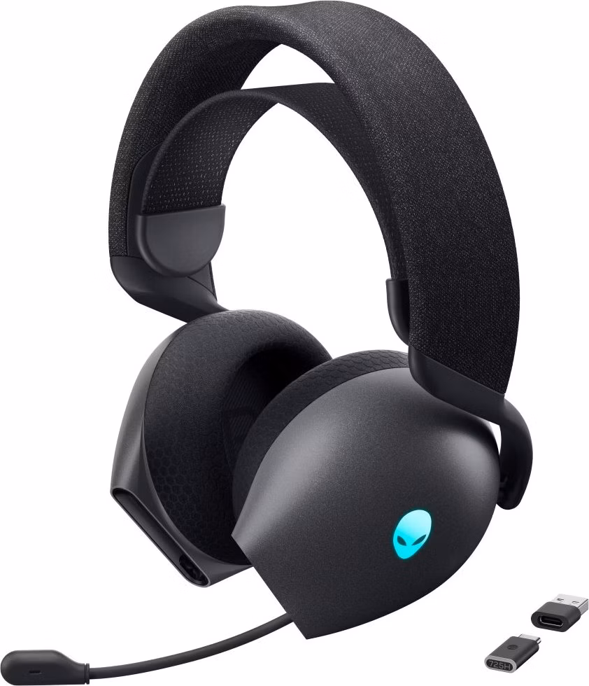 DELL bezdrátová náhlavní souprava  AW725H/ Wireless gaming Tri - mode Headset/ sluchátka + mikrofon/ černá