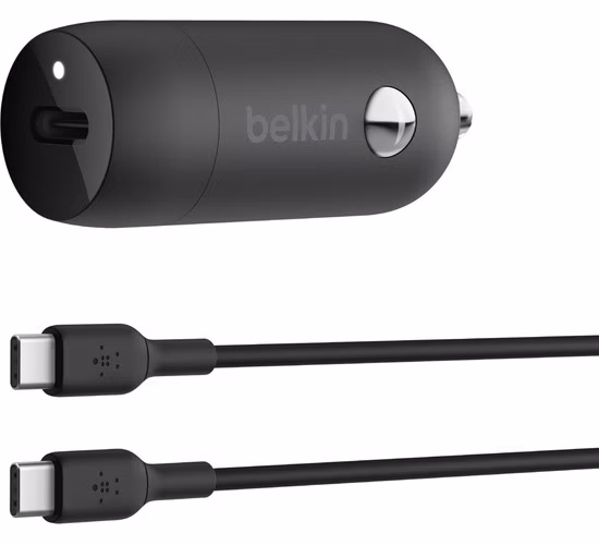 Belkin Car Charger 30W With PPS W/PVC, C-C, 1M Blk