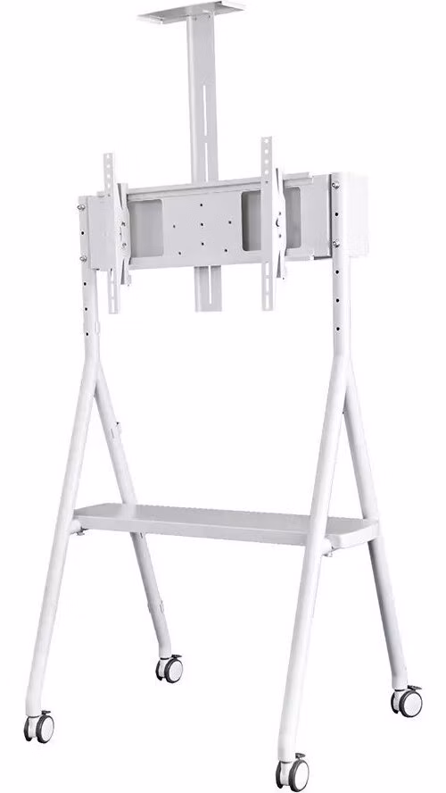 Neomounts NS-M1500WHITE / Mobile Flat Screen Floor Stand (height: 110 - 144 cm) / White