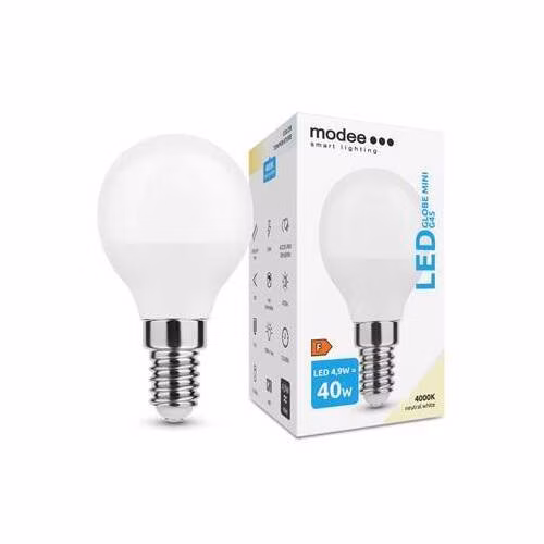 Modee E14 4,9W mini globe LED studená 4000K