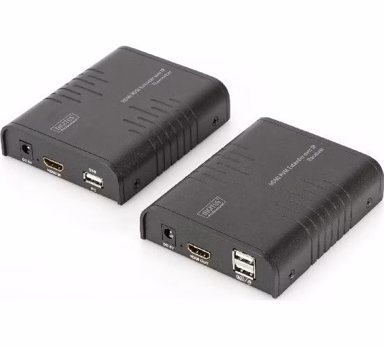 DIGITUS HDMI KVM Extender, 120 m, Full HD, 1080p přes síťový kabel (Cat 5, 5E, 6),