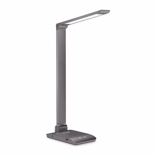 CONNECT IT BRIGHT stolní LED lampička, USB-A výstrup, ŠEDÁ